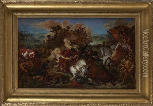 La Defaite Des Croises A Nicopolis En 1396 Oil Painting - Eugene Delacroix