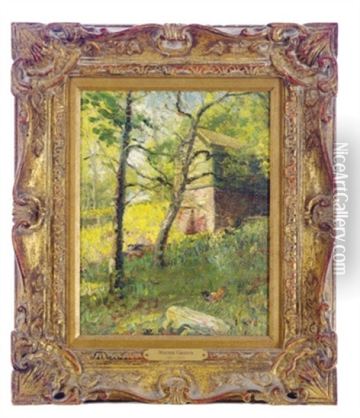 Verdant Landscape With A Barn Oil Painting - Walter Griffin