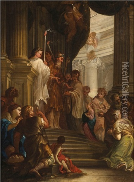 Presentation De La Vierge Au Temple Oil Painting - Sebastiano Ricci
