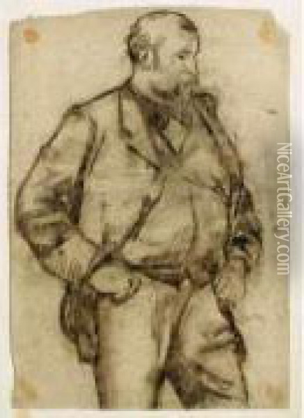 Portrait De Cezanne Oil Painting - Charles Maurin
