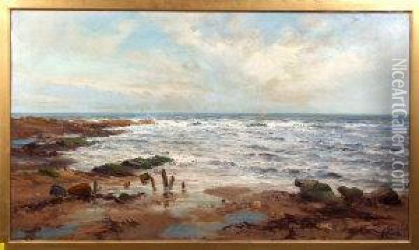 On The Whitley Coast Oil Painting - John Falconar Slater