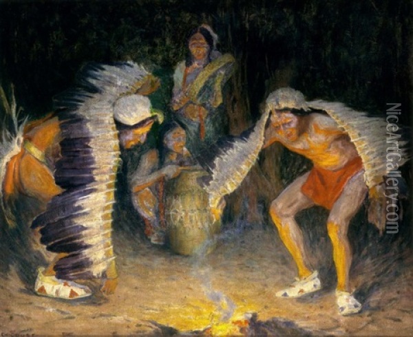 The Eagle Dance Oil Painting - Eanger Irving Couse