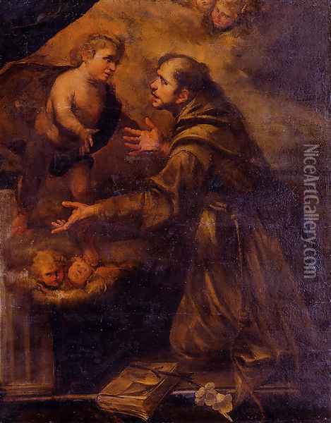 Saint Anthony Oil Painting - Gioacchino Assereto