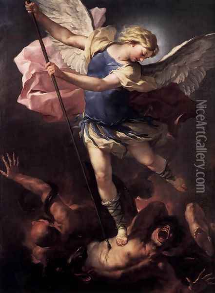 St Michael Oil Painting - Luca Giordano