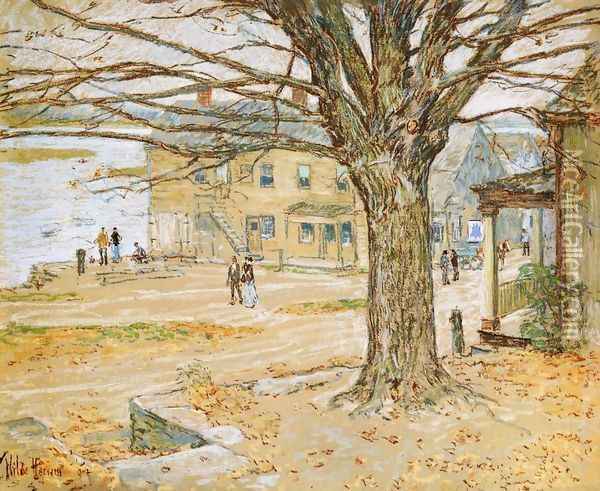 November, Cos Cob Oil Painting - Frederick Childe Hassam