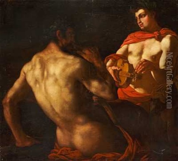 Apollon Og Marsyas Oil Painting - Johann Carl Loth