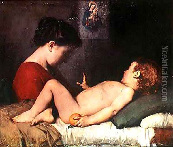 Le reveil de l'enfant Oil Painting - Jean-Jacques Henner