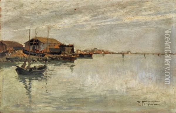 Venezia Oil Painting - Pietro Fragiacomo