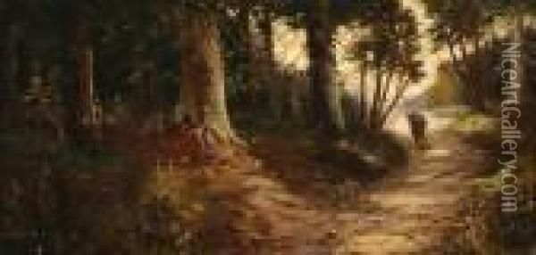 Through The Woods Oil Painting - John Williamson