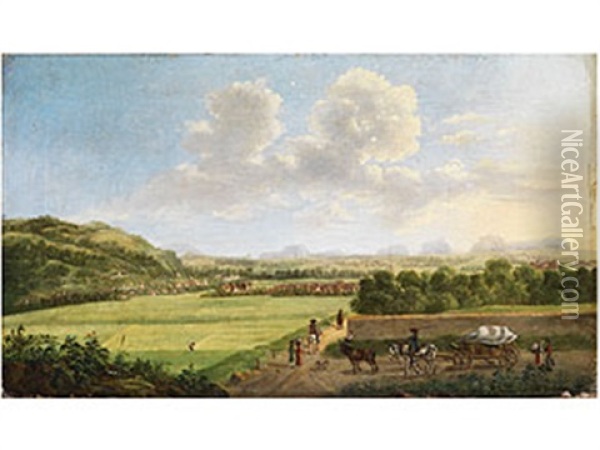 Landschaft Bei Der Festung Konigstein Oil Painting - Johann Friedrich Thiele
