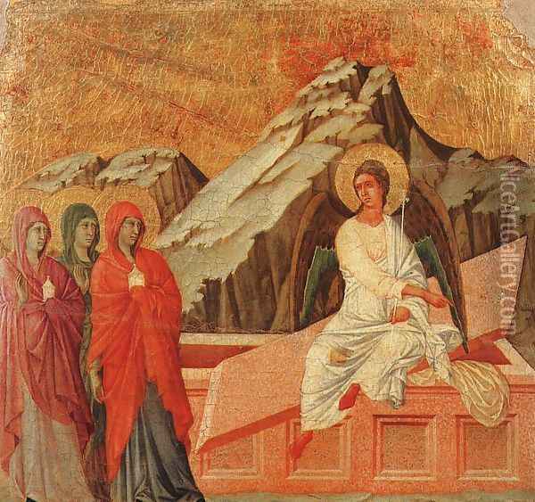 The Holy Women at the Sepulchre 1308-11 Oil Painting - Duccio Di Buoninsegna