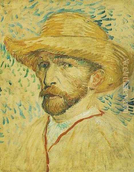 Self Portrait With Straw Hat III Oil Painting - Vincent Van Gogh