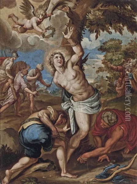 The Martyrdom Of Saint Sebastian Oil Painting - Jacopo Palma il Giovane