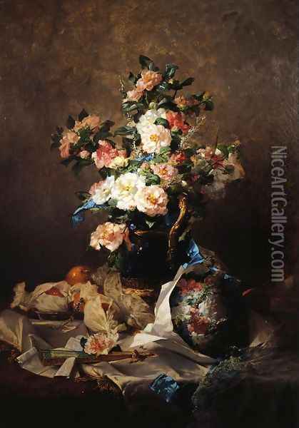 Two Bouquets Oil Painting - Georges Jeannin