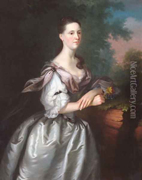 Mrs. Samuel Cutts Oil Painting - Joseph Blackburn