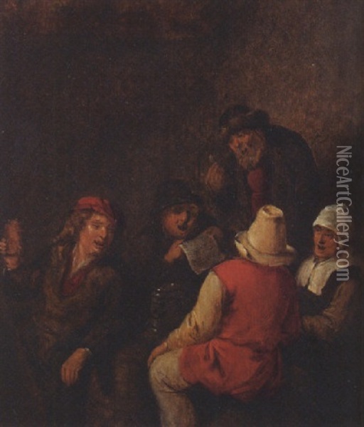 Boors Merrymaking In An Inn Oil Painting - Nicolaes Molenaer