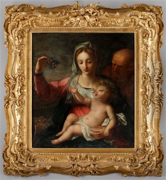 Den Heliga Familjen Oil Painting - Annibale Carracci