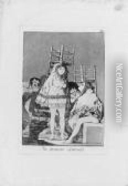 Ya Tienen Asiento, Plate 26 From Los Caprichos (d. 63; H. 61) Oil Painting - Francisco De Goya y Lucientes