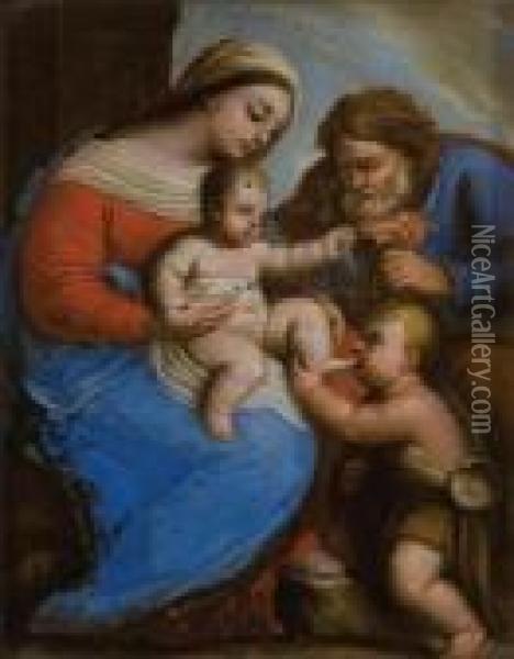 La Sacra Famiglia Oil Painting - Luca Giordano