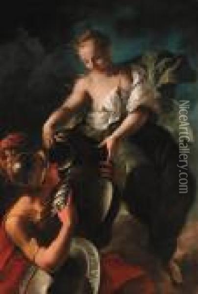 Venus Presenting Arms To Aeneas Oil Painting - Nicola Grassi