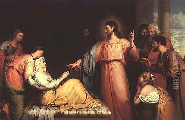 Christ healing the mother of Simon Peter Oil Painting - John Bridges
