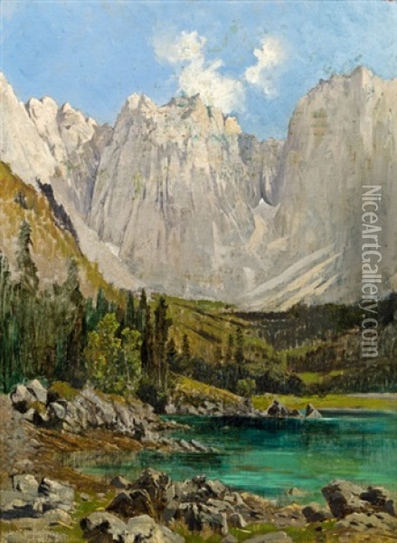 Gebirgslandschaft Oil Painting - Theodor von Hoermann