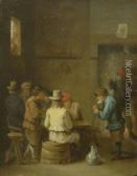 Wirtshausszene. Oil Painting - David The Younger Teniers