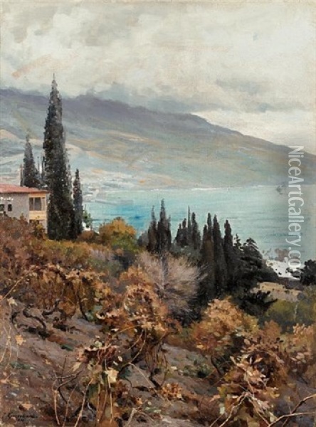 Autumn At The Vineyards Of Zheltyshev Oil Painting - Iosif Evstafevich Krachkovsky