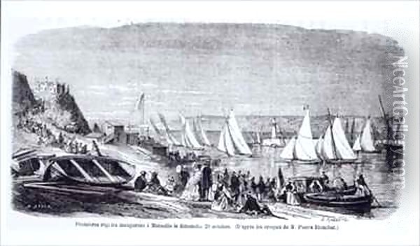 The first regattas at Marseilles Oil Painting - Pierre Blanchet