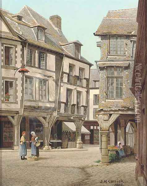 On the way to market, Brittany Oil Painting - John Mulcaster Carrick