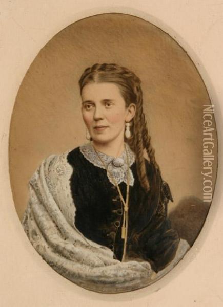 Portrait Of Mrs. Emma C. Preston Oil Painting - John Wood Dodge