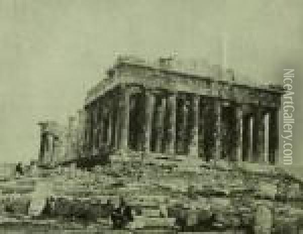 Le Parthenon, Athenes. Philae, Egypte Oil Painting - Adolphe Braun