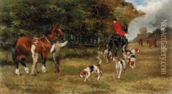 Going To The Meet; The Meet At 
Tanworth In Arden; Drawn Blank Atpackwood; Breaking Cover Near 
Claverdon; Full Cry At Preston Bagotand The Kill On Kenilworth Road Oil Painting - Sylvester Martin