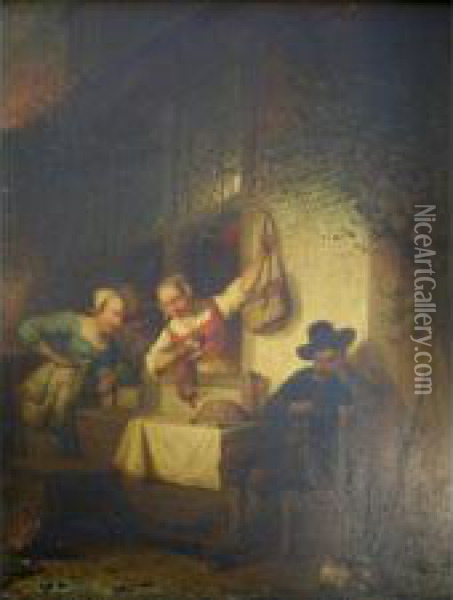 The Theft Oil Painting - Adrien Ferdinand de Braekeleer