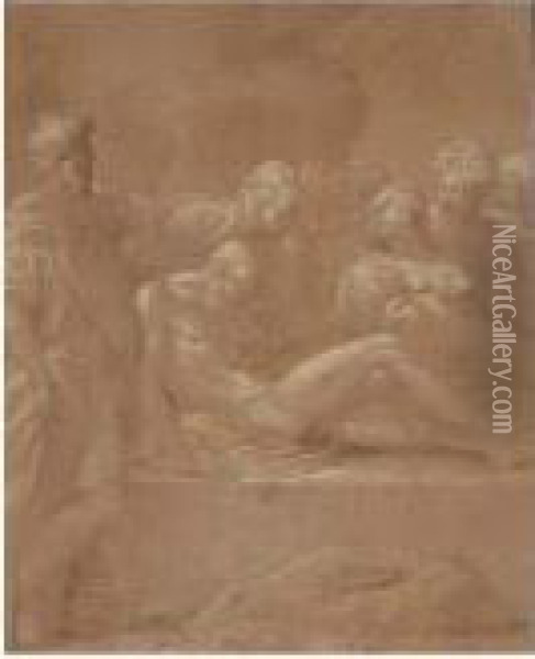 La Mise Au Tombeau Du Christ, D'apres La Composition Du Parmesan Oil Painting - Giacomo (or Jacopo) Tarchiani