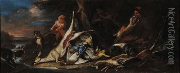 Natura Morta Con Uccelli E Putti (+ Natura Morta Con Uccelli E Putti; Pair) Oil Painting - Baldassare De Caro