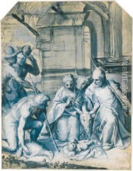 The Adoration Of The Shepherds Oil Painting - Lattanzio Gambara