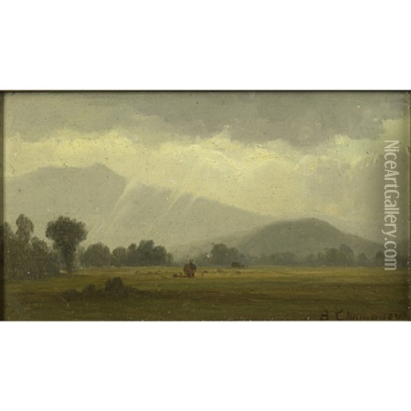 A Mountainous Landscape Oil Painting - Benjamin Champney