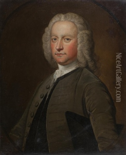 Portrait Of A Man In A Lace Cravat Oil Painting - Bartholomew Dandridge