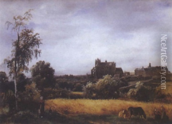 Vue De Beauvais Oil Painting - Francois Edme Ricois