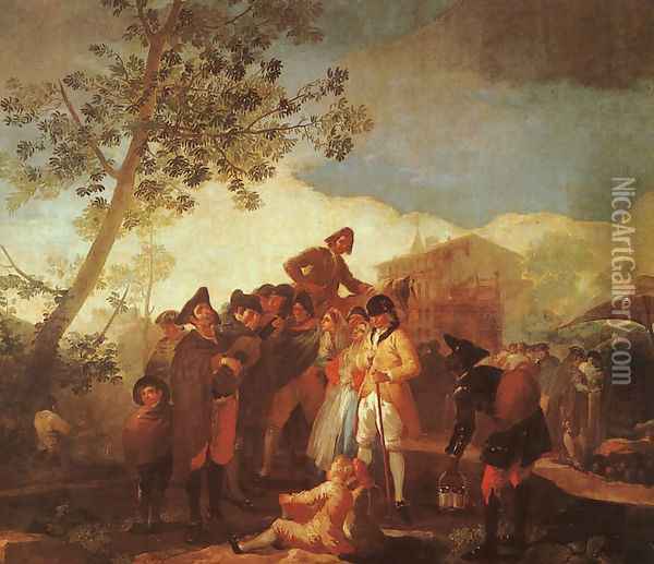 Blind Man Playing The Guitar Oil Painting - Francisco De Goya y Lucientes