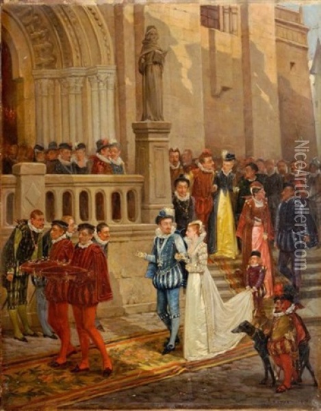 Le Mariage De La Reine Margot Oil Painting - Charles Louis Kratke