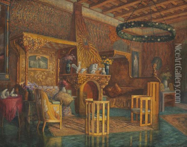 Camera De Aur A Reginei Maria Oil Painting - Hans Aesher