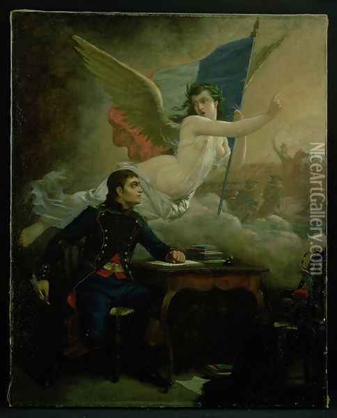 Claude Joseph Rouget de Lisle 1760-1836 composing the Marseillaise Oil Painting - Bartolomeo Pinelli