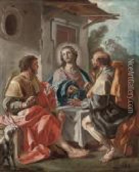 The Supper At Emmaus Oil Painting - Francesco de Mura