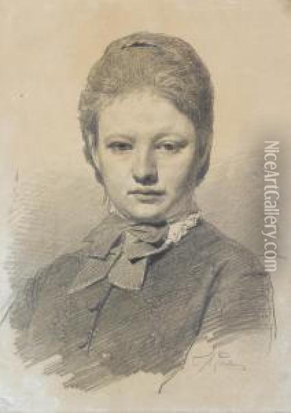 Portrait Of Sofia Repina Oil Painting - Ilya Efimovich Efimovich Repin