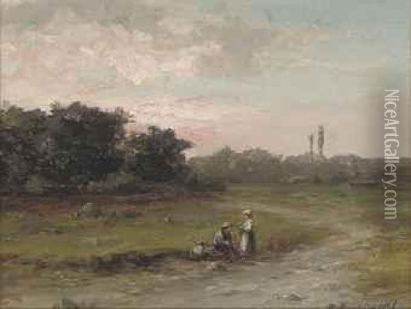 A Rest On The Way Oil Painting - Hermanus Jr. Koekkoek