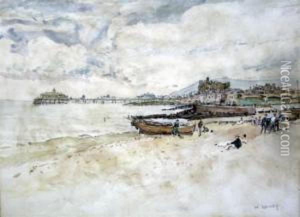 Eastbourne Beach Oil Painting - William Rainey