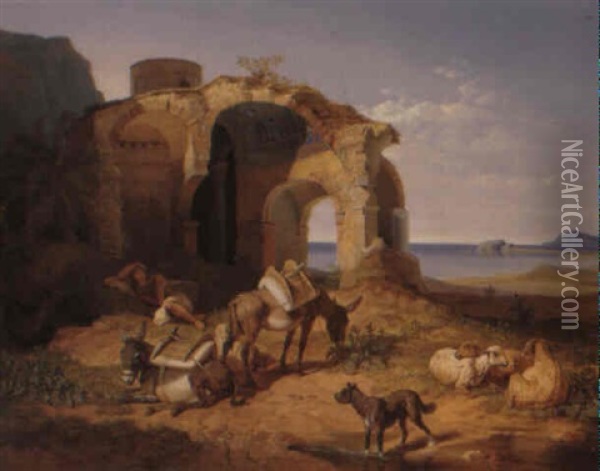 Ambeloky Bei Athen Oil Painting - Karl Wilhelm Von Heideck