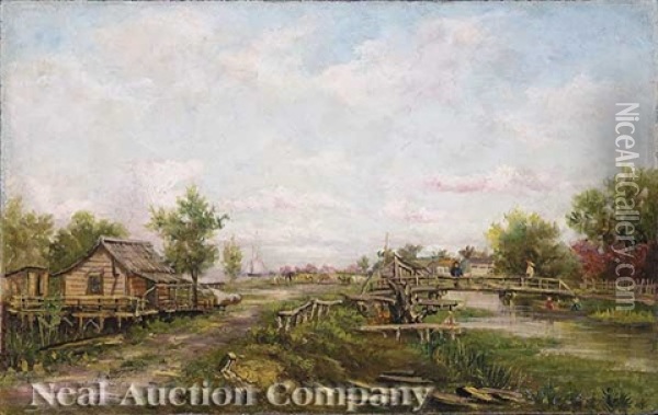 Louisiana Plantation Along Lake Pontchartrain Oil Painting - William Henry Buck